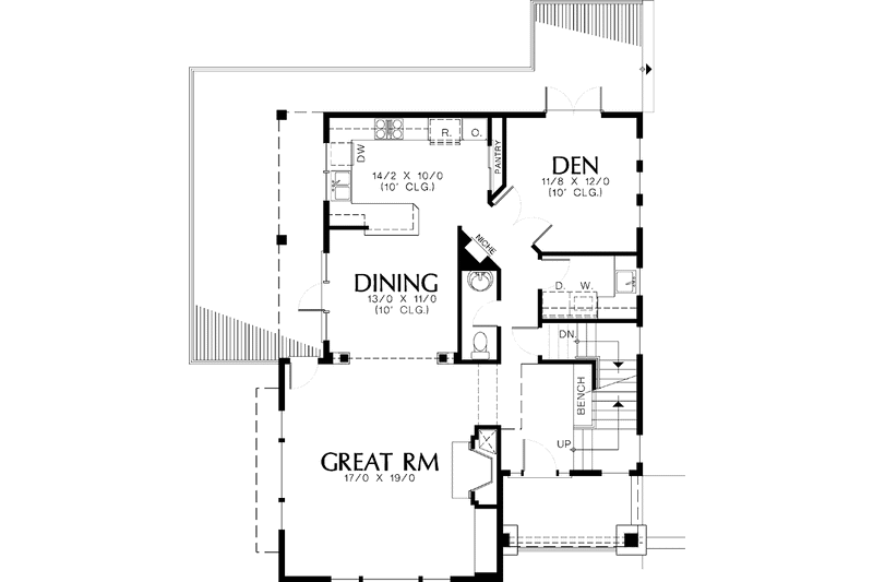 Home Plan - Floor Plan - Main Floor for Craftsman House Plan #48-782 - 3 bed, 2.5 bath