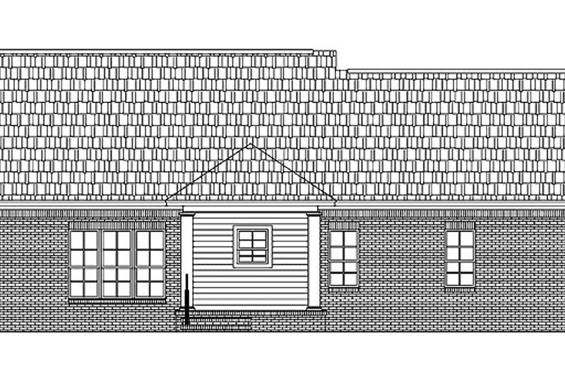 Dream House Plan - Exterior - Rear Elevation for Colonial House Plan #21-406 - 3 bed, 2 bath