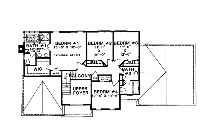 Home Plan - Floor Plan - Upper Floor for Country House Plan #1001-128 - 4 bed, 2.5 bath