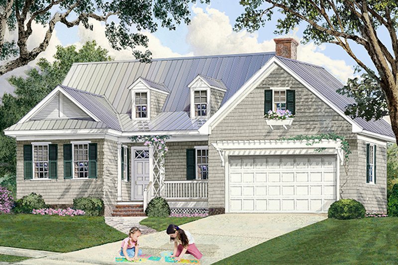 House Blueprint - Country Exterior - Front Elevation Plan #137-372