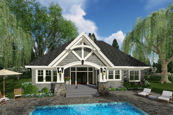 Exterior - Rear Elevation for Craftsman House Plan #51-584 - 3 bed, 2.5 bath