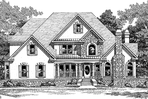 Exterior - Front Elevation 3 for Country House Plan #927-87 - 4 bed, 3.5 bath
