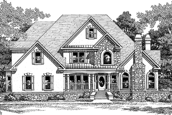 Exterior - Front Elevation 3 for Country House Plan #927-87 - 4 bed, 3.5 bath