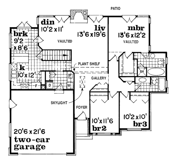 House Blueprint - Ranch Floor Plan - Main Floor Plan #47-807