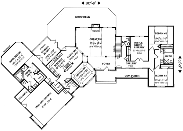 House Blueprint - European Floor Plan - Main Floor Plan #456-92
