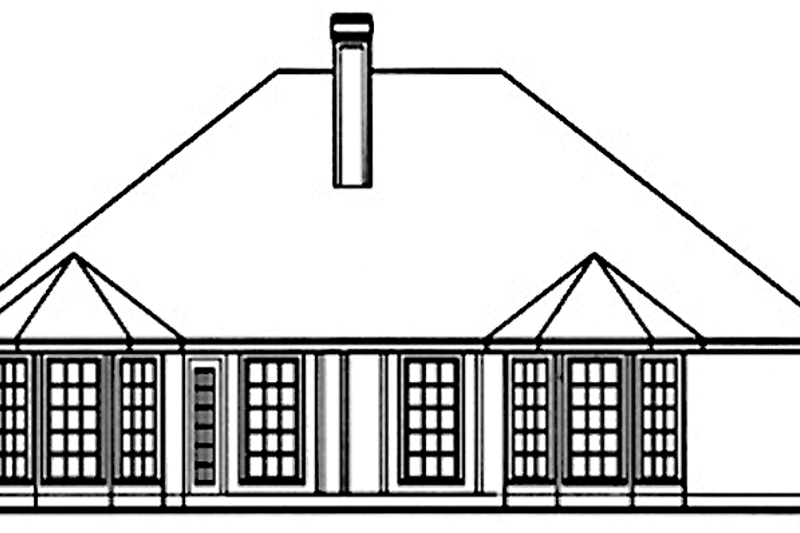 Home Plan - Exterior - Rear Elevation for Country House Plan #42-660 - 3 bed, 2 bath