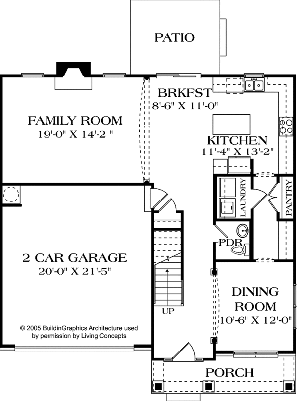 House Plan Design - Colonial Floor Plan - Main Floor Plan #453-505