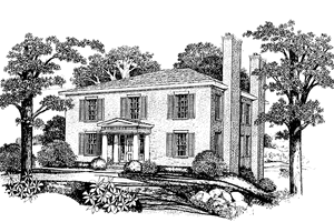 House Design - Exterior - Front Elevation for Classical House Plan #72-978 - 3 bed, 2.5 bath