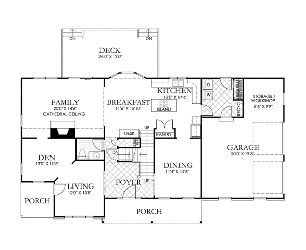 House Plan Design - Country Floor Plan - Main Floor Plan #1029-9
