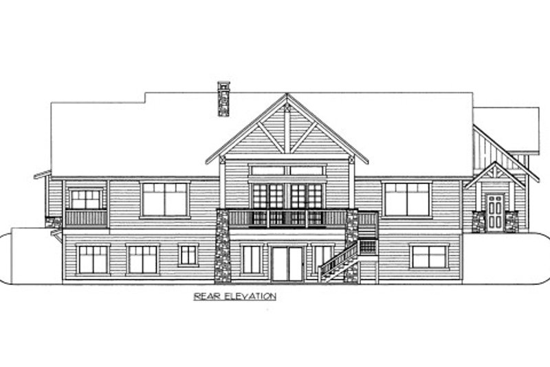 Home Plan - Exterior - Rear Elevation for Bungalow House Plan #117-624 - 3 bed, 2.5 bath
