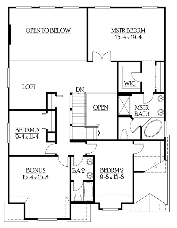 Architectural House Design - Craftsman Floor Plan - Upper Floor Plan #132-328