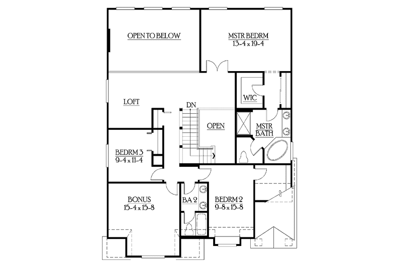 Home Plan - Floor Plan - Upper Floor for Craftsman House Plan #132-328 - 3 bed, 2.5 bath
