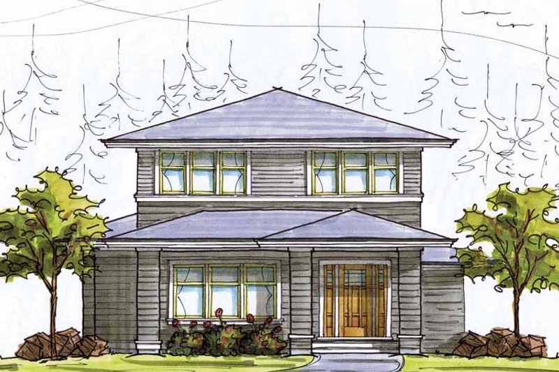 Dream House Plan - Prairie Exterior - Front Elevation Plan #895-69