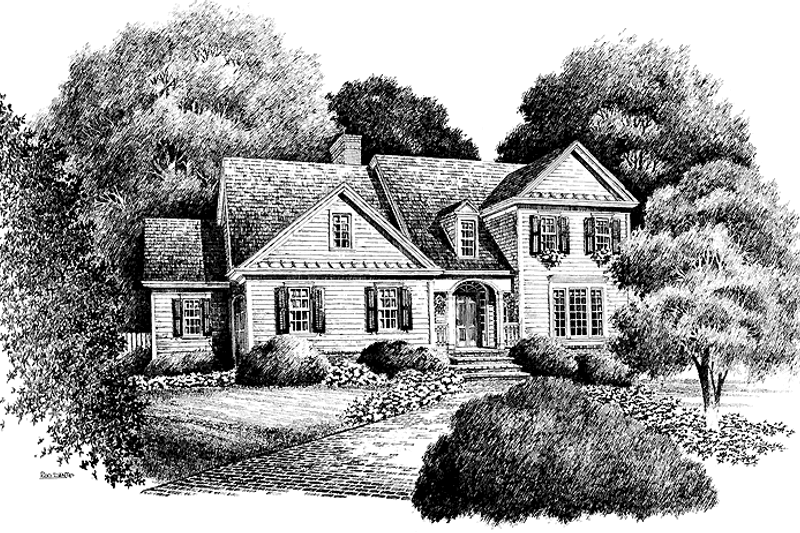 Architectural House Design - Colonial Exterior - Front Elevation Plan #429-96