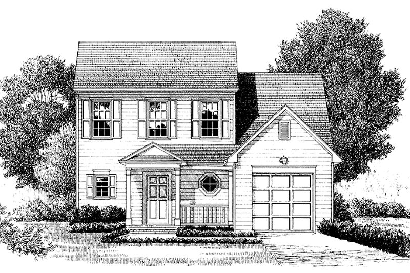 Home Plan - Exterior - Front Elevation 3 for Colonial House Plan #453-372 - 3 bed, 2.5 bath