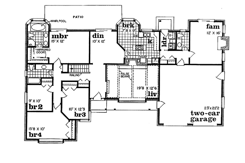 Architectural House Design - Floor Plan - Main Floor for European House Plan #47-704 - 4 bed, 2.5 bath