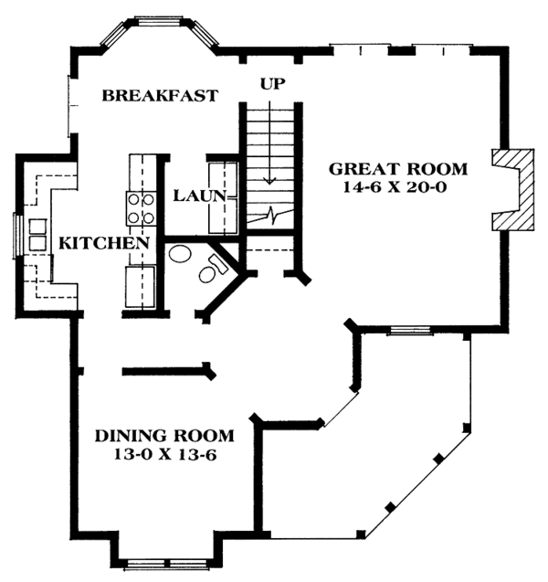 Architectural House Design - Victorian Floor Plan - Main Floor Plan #1014-9