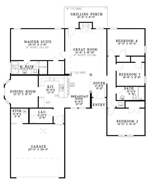 Dream House Plan - Traditional Floor Plan - Main Floor Plan #17-2766