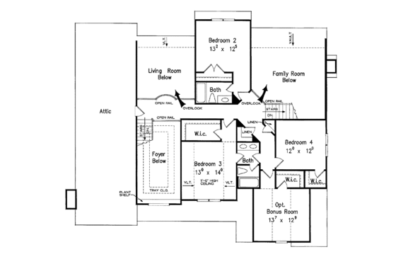 Floor Plan - Upper Floor for European House Plan #927-102 - 4 bed, 3.5 bath