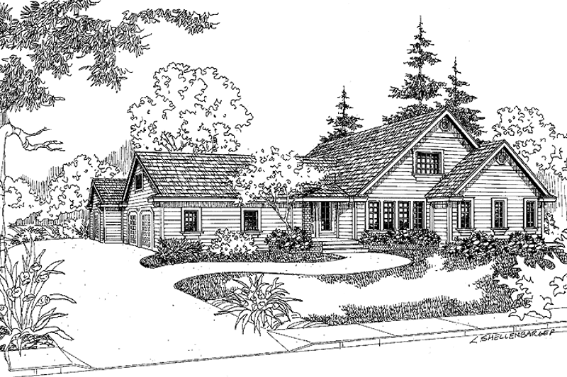 Dream House Plan - Exterior - Front Elevation 3 for Craftsman House Plan #60-1003 - 3 bed, 2.5 bath