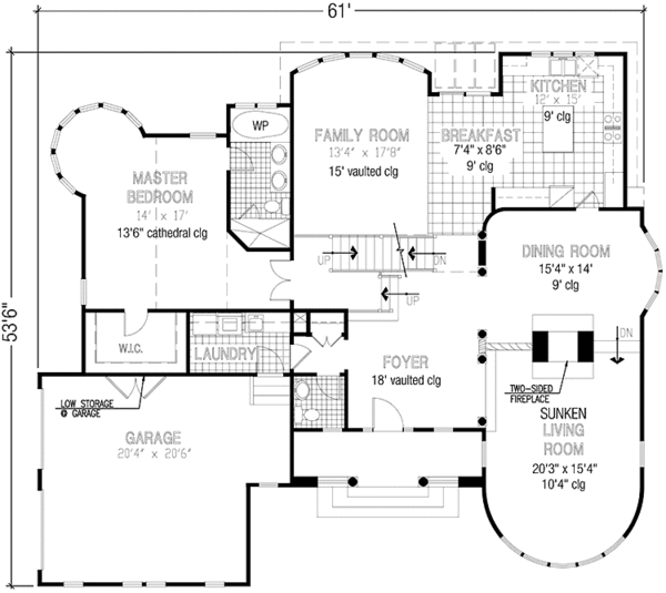 House Plan Design - European Floor Plan - Main Floor Plan #953-70
