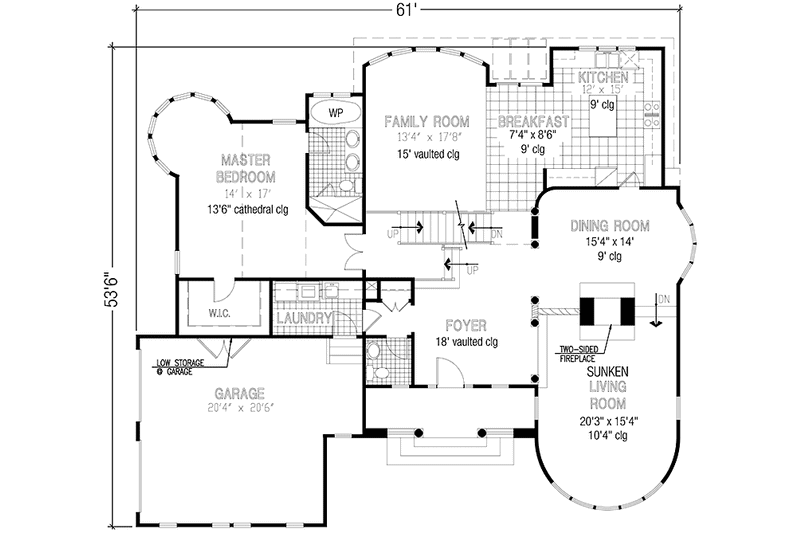 Architectural House Design - Floor Plan - Main Floor for European House Plan #953-70 - 4 bed, 2.5 bath