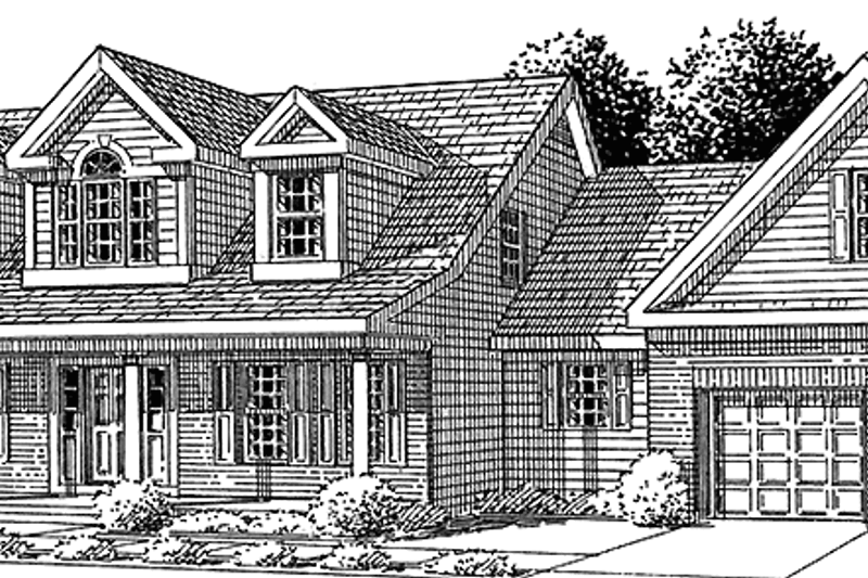 House Blueprint - Country Exterior - Front Elevation Plan #1029-26