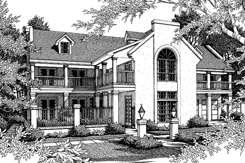 Architectural House Design - Exterior - Front Elevation 3 for Southern House Plan #952-121 - 4 bed, 3.5 bath