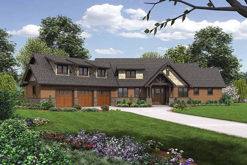 House Blueprint - Exterior - Front Elevation 3 for Craftsman House Plan #48-921 - 3 bed, 2.5 bath
