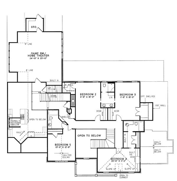 House Plan Design - Traditional Floor Plan - Upper Floor Plan #17-2629