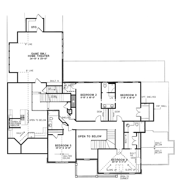 Dream House Plan - Traditional Floor Plan - Upper Floor Plan #17-2629