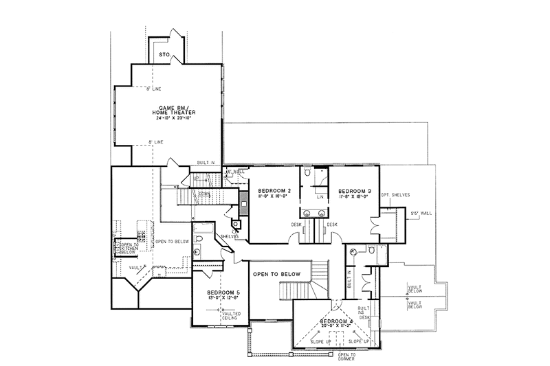 Home Plan - Floor Plan - Upper Floor for Traditional House Plan #17-2629 - 5 bed, 4.5 bath