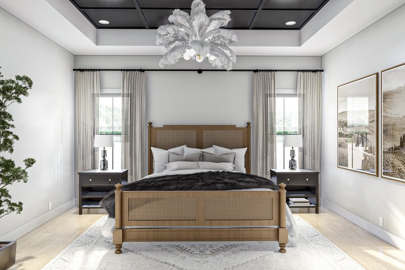 House Blueprint - Interior - Master Bedroom for Mediterranean House Plan #455-660 - 3 bed, 2 bath