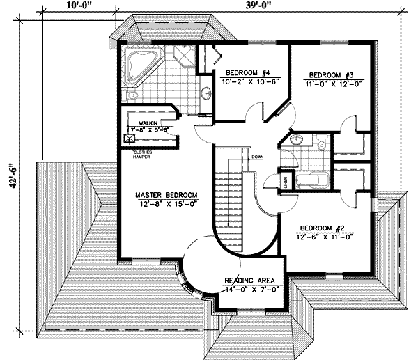 European Floor Plan - Upper Floor Plan #138-132