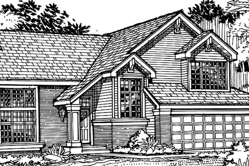 Architectural House Design - Prairie Exterior - Front Elevation Plan #320-1077