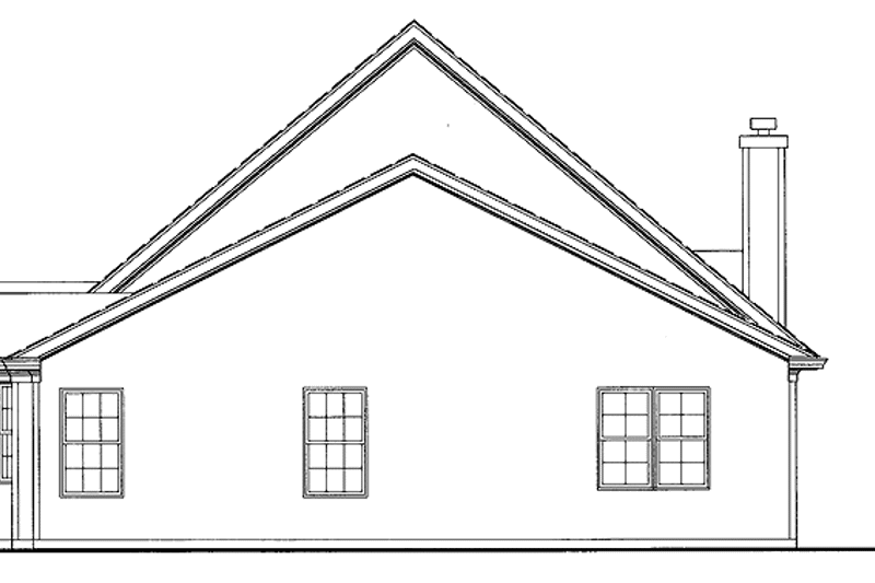 Home Plan - Exterior - Rear Elevation for Country House Plan #54-193 - 3 bed, 2 bath