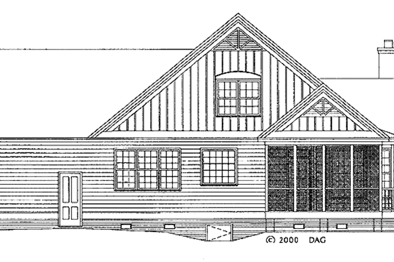Home Plan - Exterior - Rear Elevation for Country House Plan #929-579 - 3 bed, 2 bath