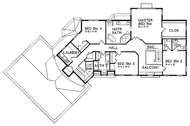 Home Plan - Floor Plan - Upper Floor for Classical House Plan #328-313 - 4 bed, 4.5 bath