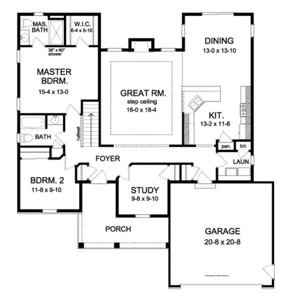 House Design - Colonial Floor Plan - Main Floor Plan #1010-69