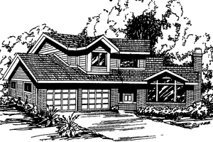 Contemporary Exterior - Front Elevation Plan #60-691