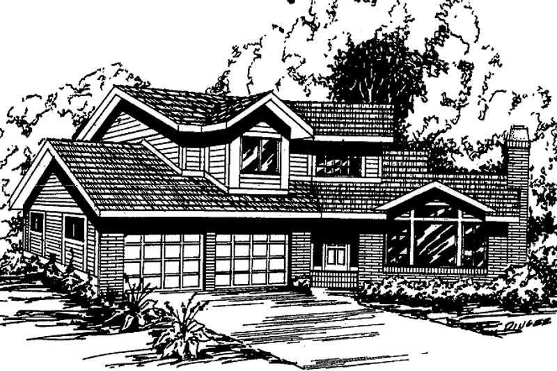 Dream House Plan - Contemporary Exterior - Front Elevation Plan #60-691