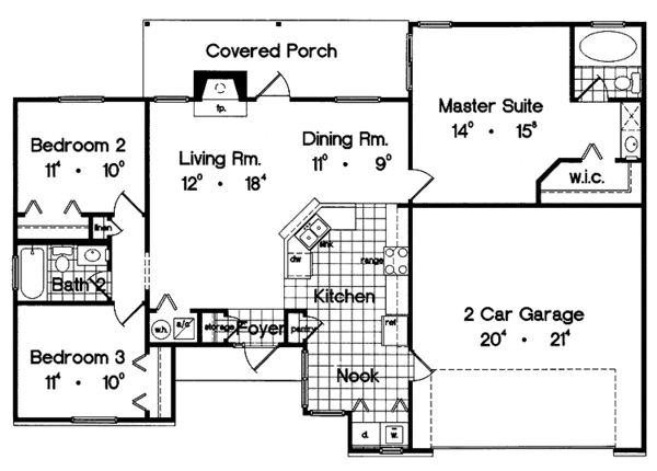 House Plan Design - Ranch Floor Plan - Main Floor Plan #417-541