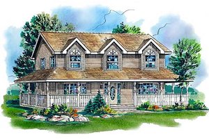 Country Exterior - Front Elevation Plan #18-344