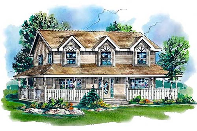 Country Style House Plan - 4 Beds 2.5 Baths 2115 Sq/Ft Plan #18-344