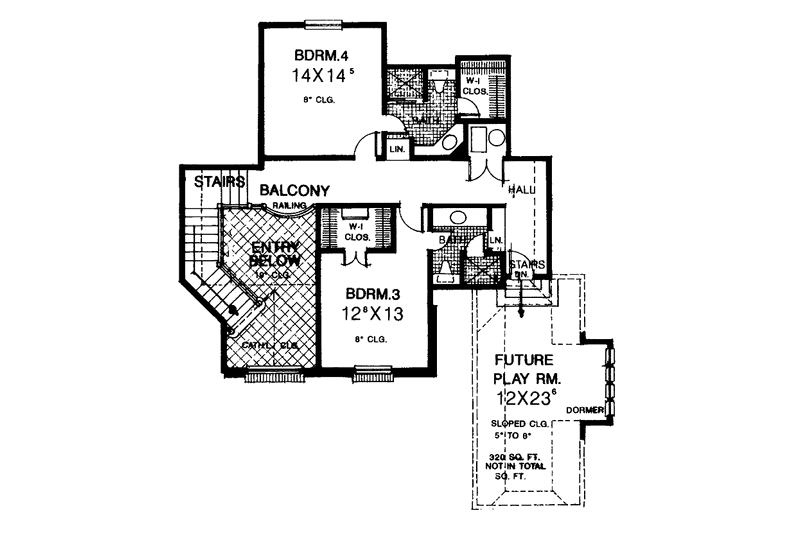 Home Plan - Floor Plan - Upper Floor for European House Plan #310-1134 - 4 bed, 4.5 bath