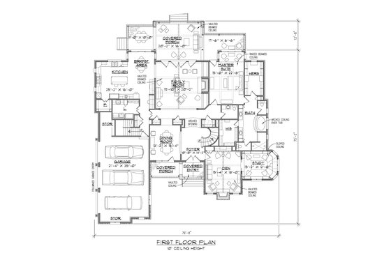 Floor Plan - Main Floor for European House Plan #1054-94 - 4 bed, 4.5 bath