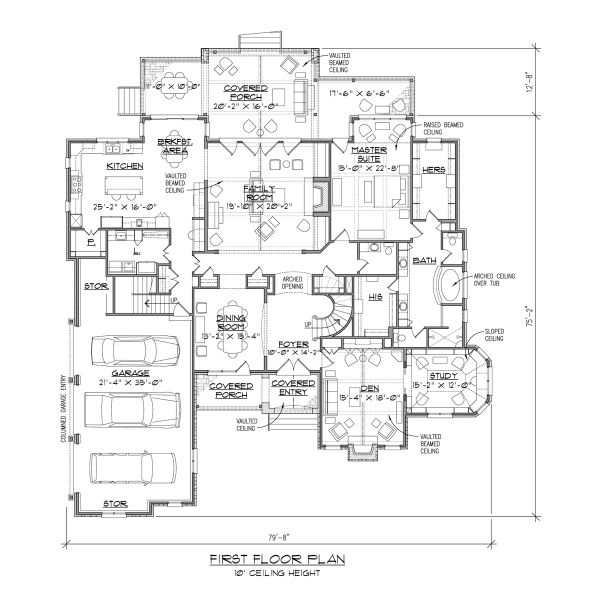 House Plan Design - European Floor Plan - Main Floor Plan #1054-94