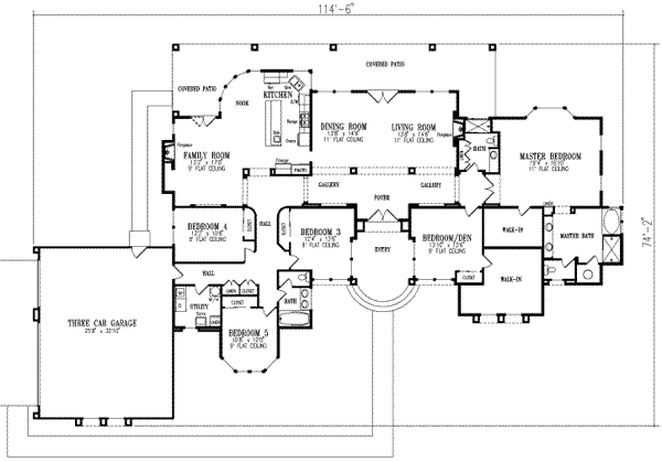 House Design - Ranch Floor Plan - Main Floor Plan #1-821