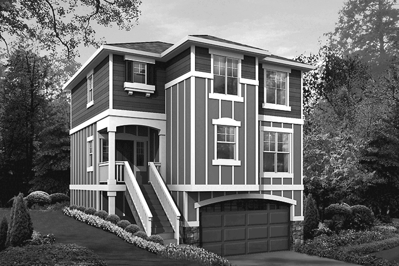 Architectural House Design - Craftsman Exterior - Front Elevation Plan #132-286