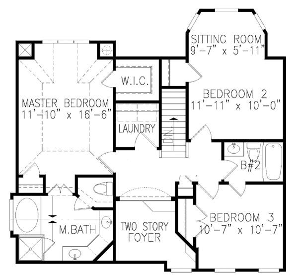 Architectural House Design - Craftsman Floor Plan - Upper Floor Plan #54-332
